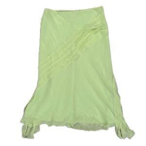 y2k Laura Leigh green midi asymmetrical fairy grunge skirt